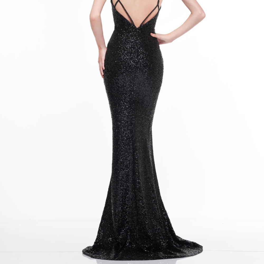 Glow Sequin Black Ball Gown